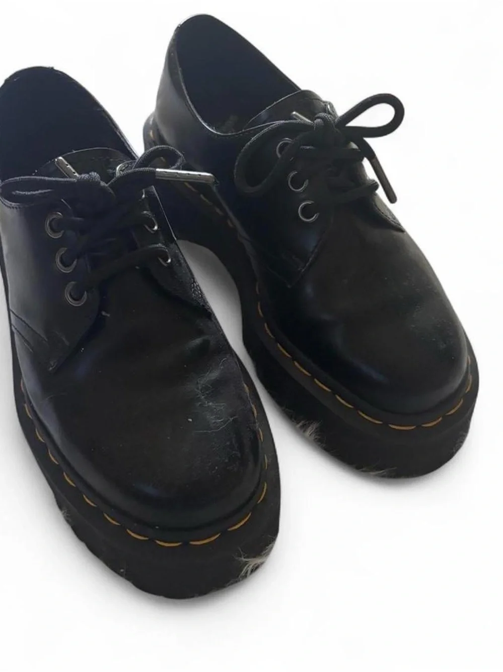 Dr. Martens Black Platform Shoes 1461
